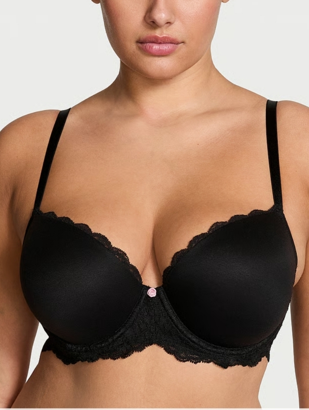 Dream Angels Smooth & Lace Lightly Lined Demi Bra Sz 38D NWT - Picture 2 of 9